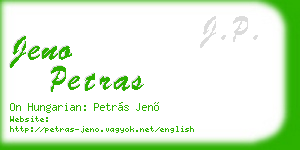 jeno petras business card